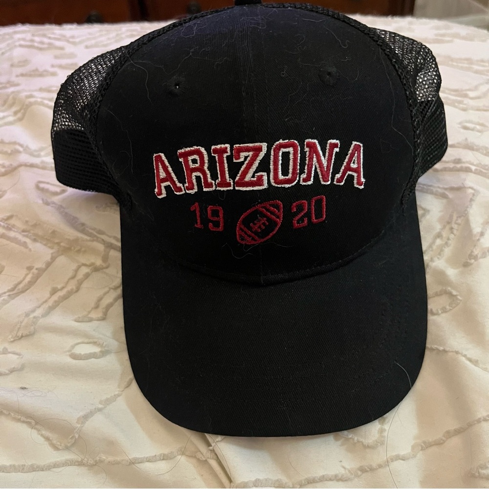 Arizona Football Black Trucker SnapBack Hat with Red Embroidery